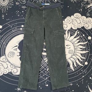 Old Navy Corduroy Baggy Cargo Pants Womens 16 Green Streetwear Y2K